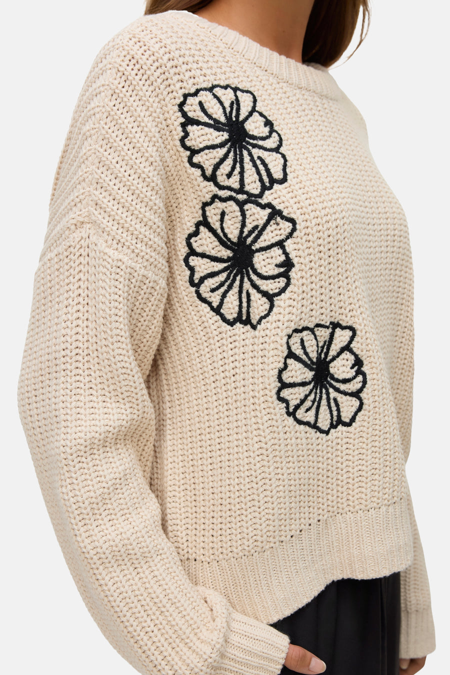 Pull met ronde hals - ecru - VERO MODA®