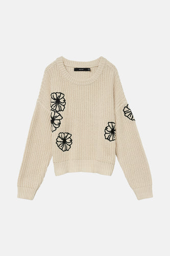 Pull met ronde hals - ecru - VERO MODA®