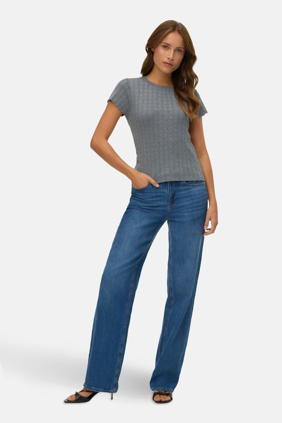 T-shirt met korte mouwen - grijs - VERO MODA®