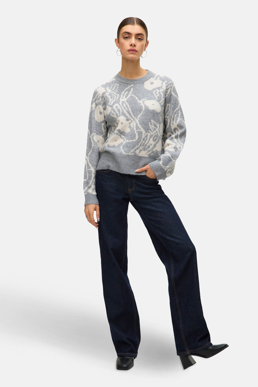 Pull à col rond - gris - VERO MODA®