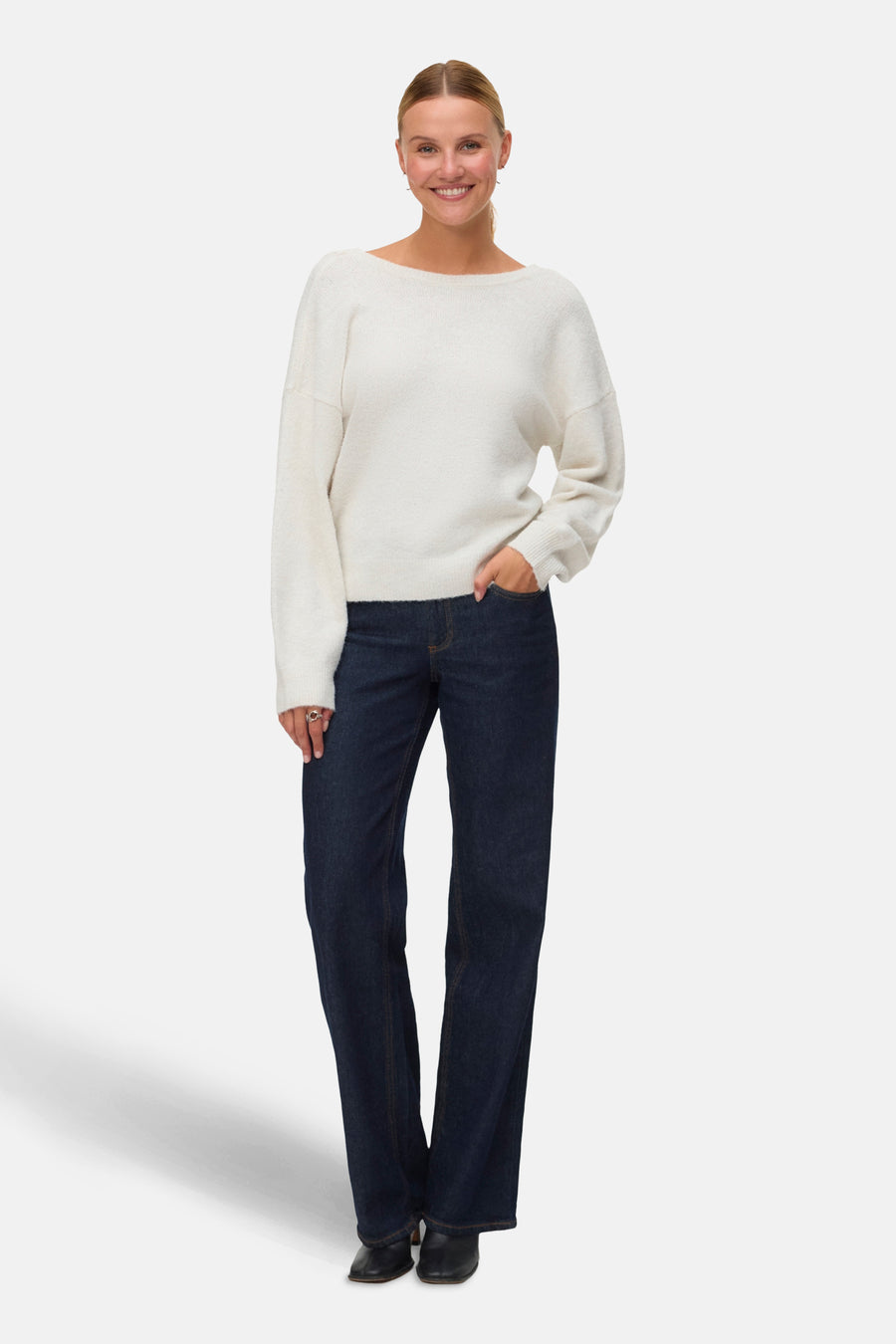 Pull met ronde hals - beige - VERO MODA®