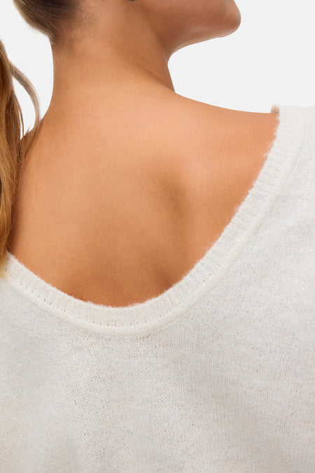 Pull met ronde hals - beige