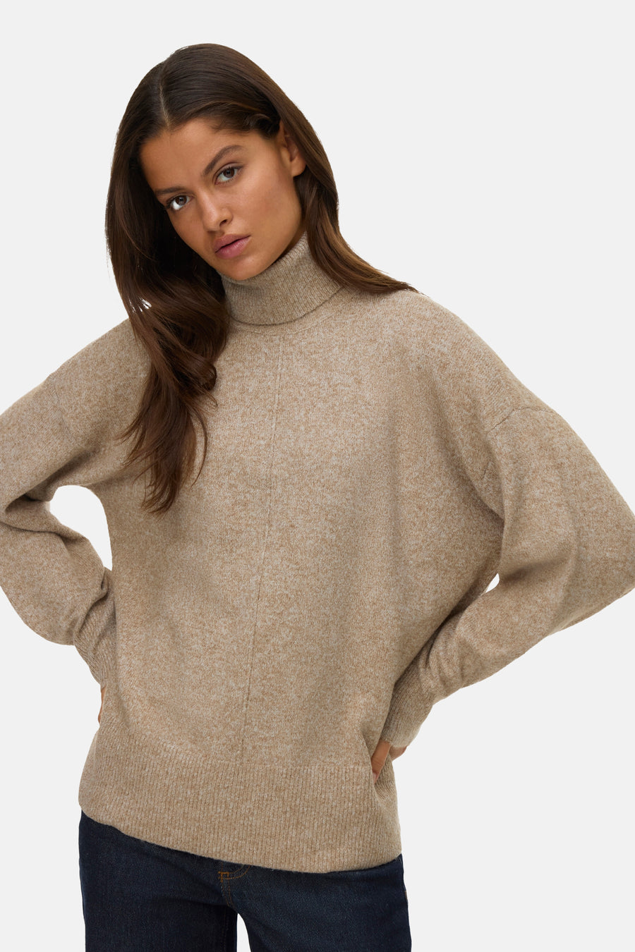 Pull col roulé beige - VERO MODA® - VERO MODA®