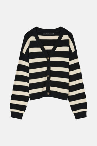 Veste multicolore de VERO MODA avec un motif à rayures et une fermeture à boutons.