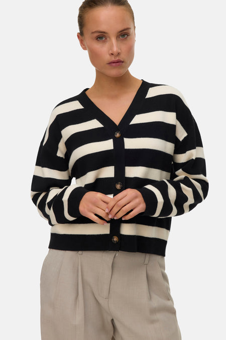 VMSABA FULL NEEDLE LS V-NECK CARDI NOOS