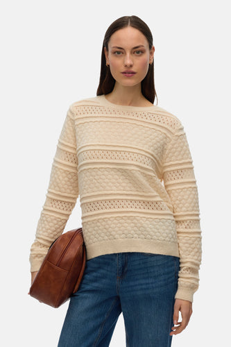 Pull met ronde hals - beige - VERO MODA®