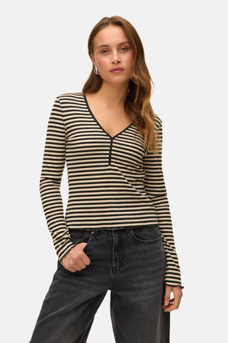 VMISABELLA LS V-NECK TOP JRS GA