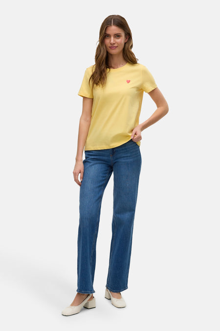 T-shirt met korte mouwen - geel