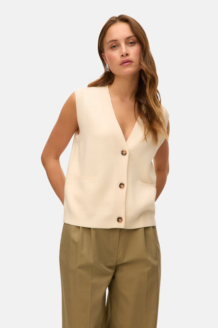 VMSABA SL V-NECK BUTTON VEST