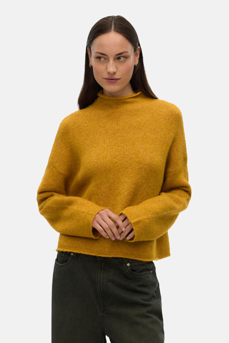 Pull met rolkraag - geel