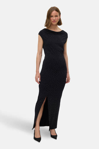 Jupe sans manches noire de VERO MODA®, avec des rayures et une fente.