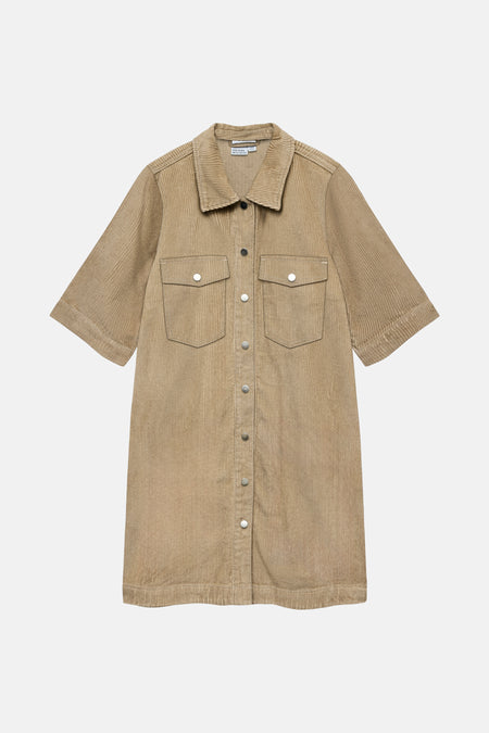 Kleedje met korte mouwen - beige