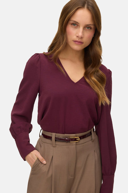 Blouse met lange mouwen - Bordeaux