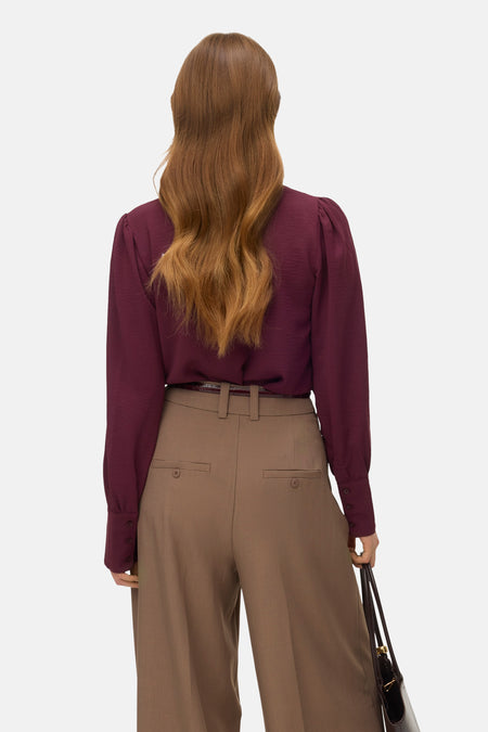 Blouse met lange mouwen - Bordeaux