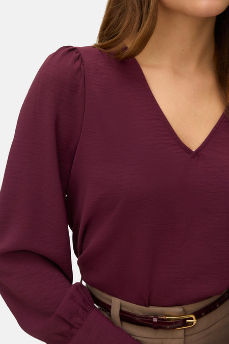 Blouse met lange mouwen - Bordeaux