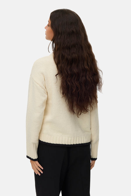 Pull met ronde hals - ecru