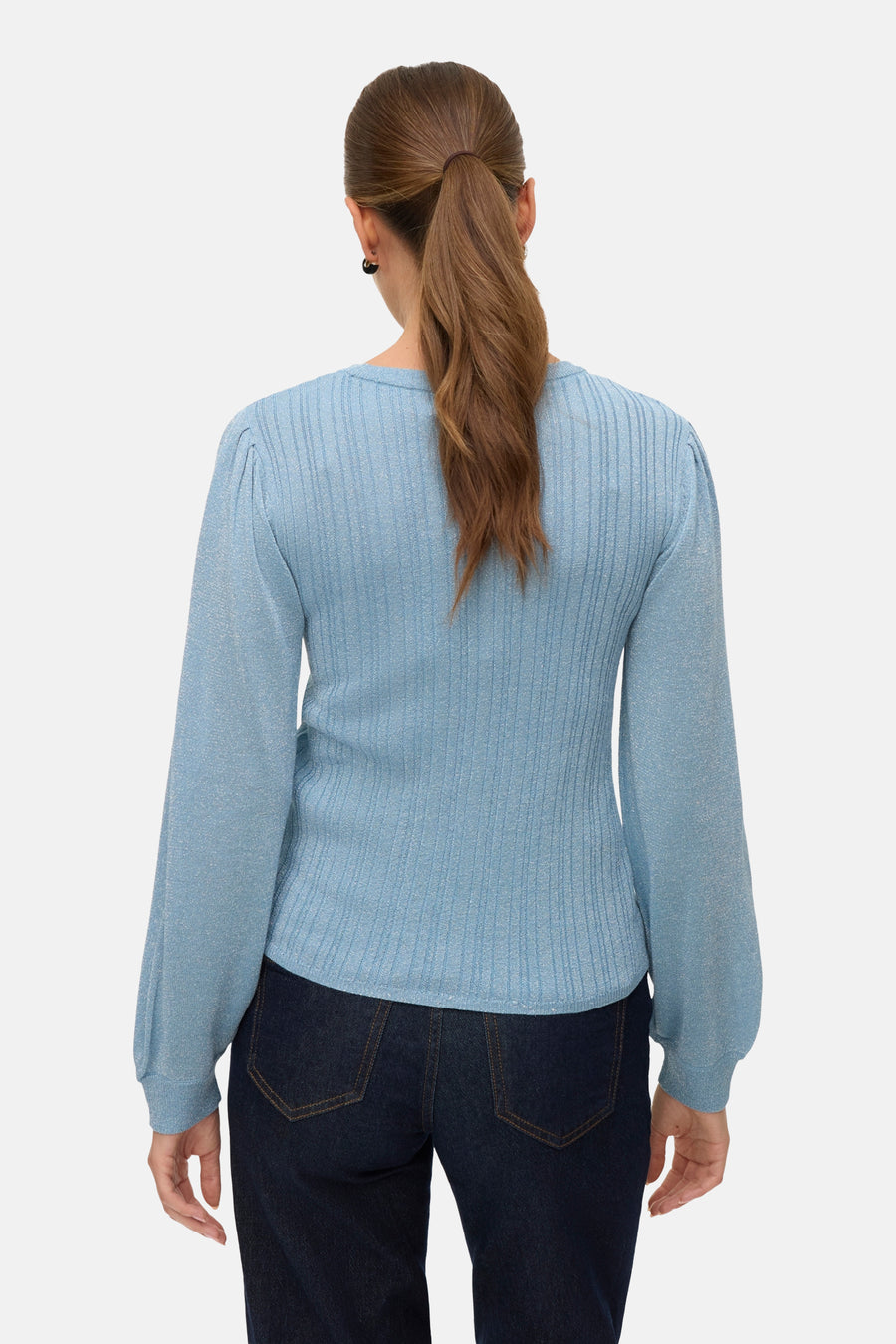 Pull à col rond - bleu - VERO MODA®
