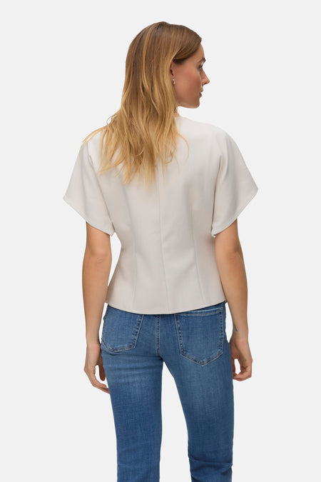 Blouse met korte mouwen - beige