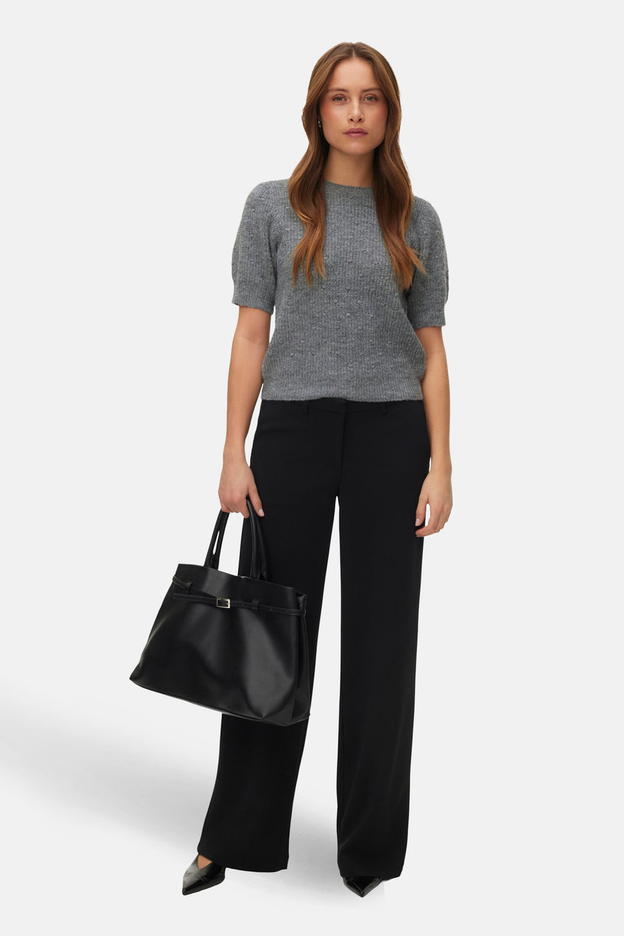 Pull à col rond - gris