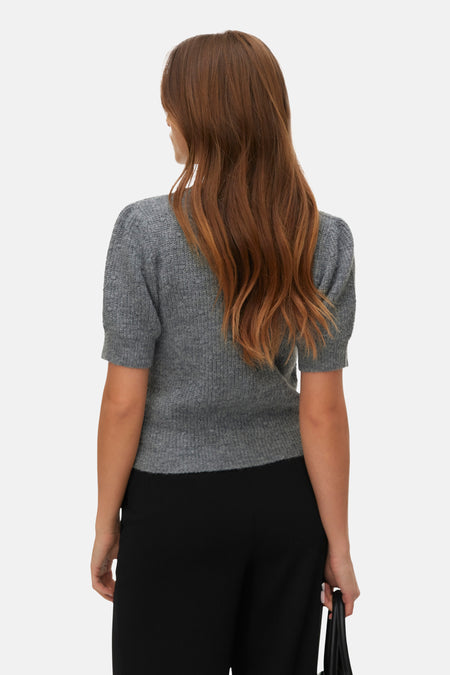 Pull à col rond - gris