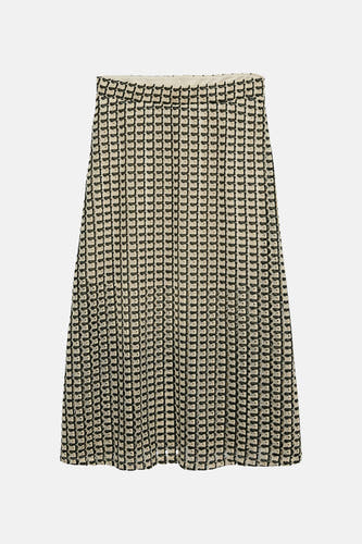 Beige en zwarte rok van VERO MODA® met open gehaakt geometrisch patroon.