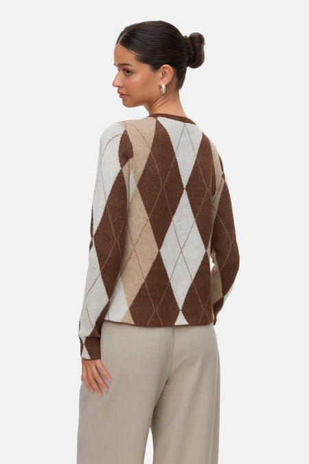 Pull met ronde hals - bruin