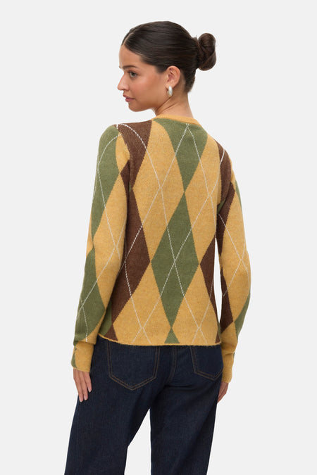 Pull met ronde hals - geel