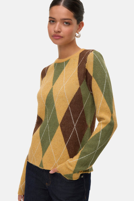 Pull met ronde hals - geel