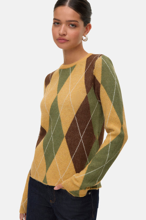 Pull met ronde hals - geel