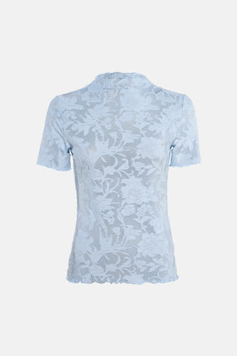 T-shirt bleu de VERO MODA®, à manches courtes et à motif floral intégral.