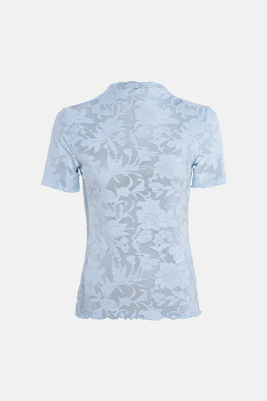 T-shirt bleu de VERO MODA®, à manches courtes et à motif floral intégral.