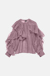 VMSABRINA LS O-NECK FLOUNCE TOP WVN EXP
