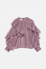 VMSABRINA LS O-NECK FLOUNCE TOP WVN EXP