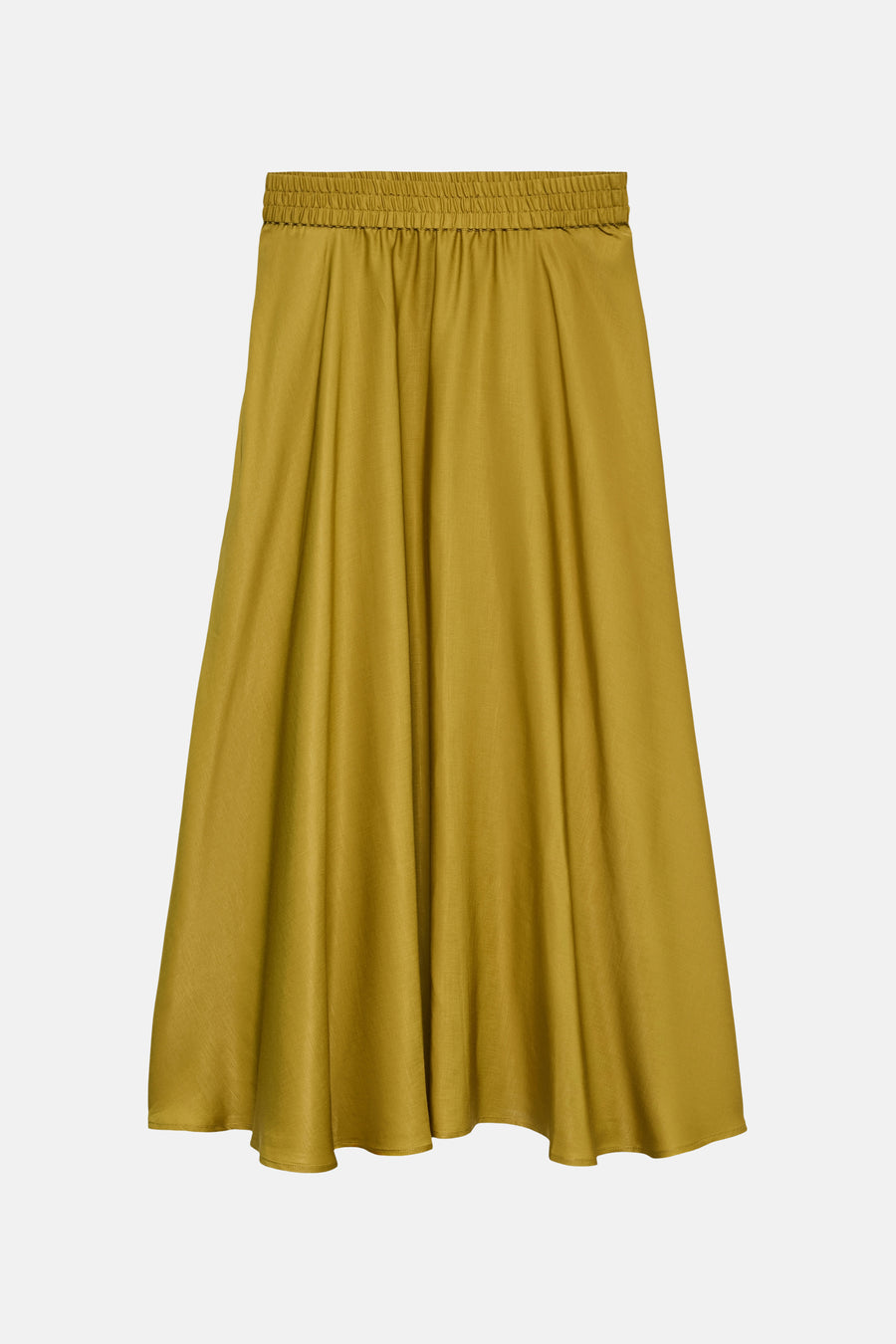 Groene lange rok van VERO MODA® met elastische tailleband en soepele, gestructureerde stof.