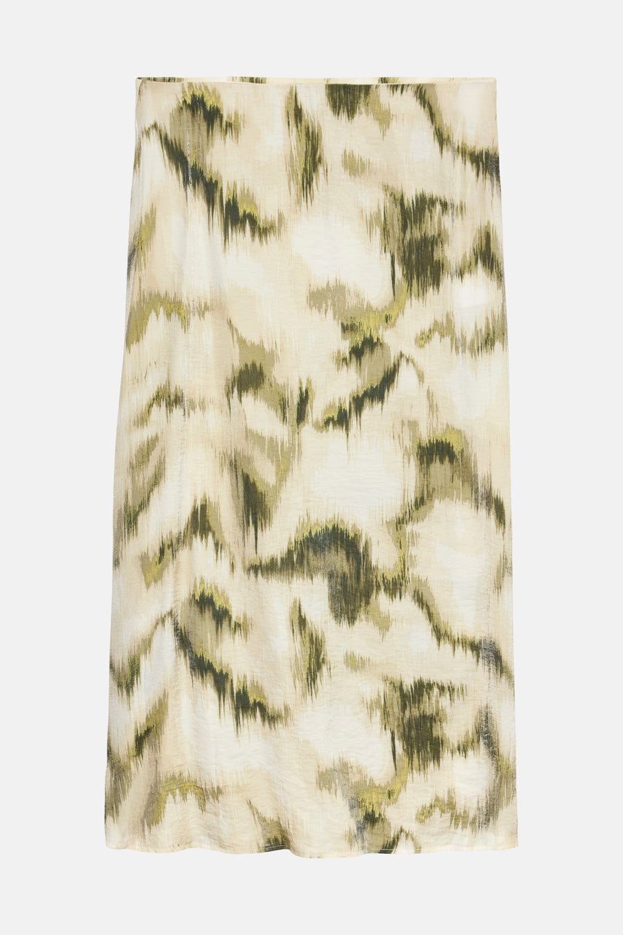 Jupe multicolore de VERO MODA, avec un motif abstrait, effet aquarelle dans des tons beiges et verts.
