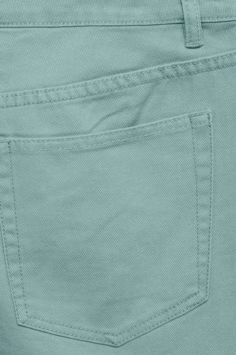Groene korte broek van VERO MODA® met zichtbare achterzak en fijne denimtextuur, close-up detail