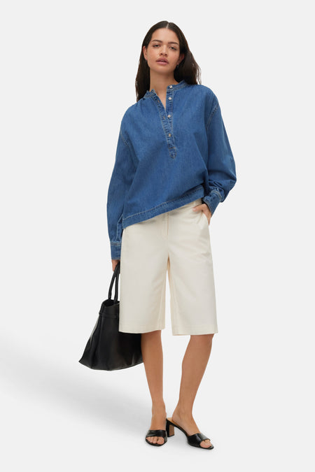 Blouse met lange mouwen - blauw