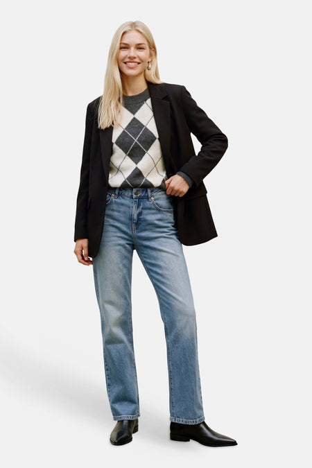 Pull O-hals - Dark Grey Melange