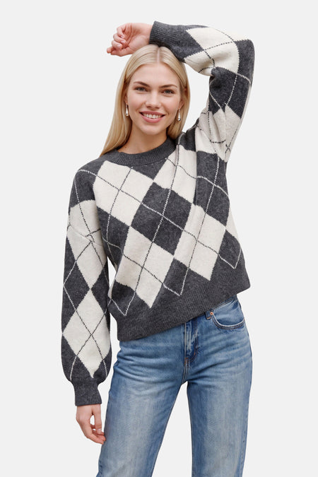 Pull O-hals - Dark Grey Melange