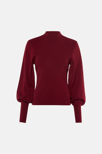 Pull col O - rouge