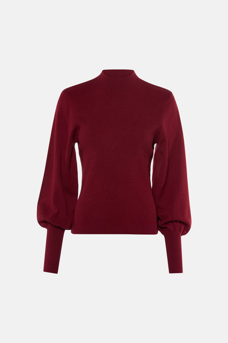 Pull col O - rouge
