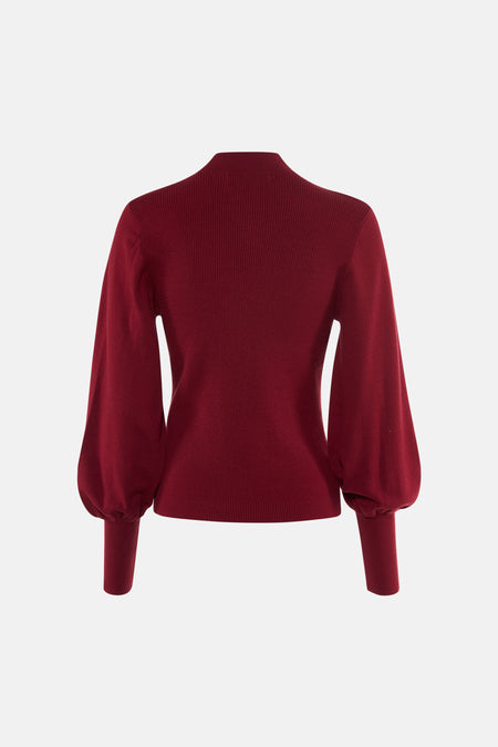 Pull col O - rouge