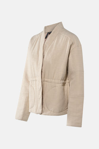 Beige jas van VERO MODA met ronde zakken en getailleerde pasvorm.