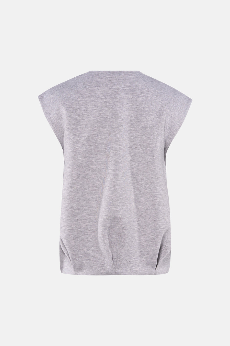 Gilet gris de VERO MODA, avec des manches courtes et une subtile pliure en bas.