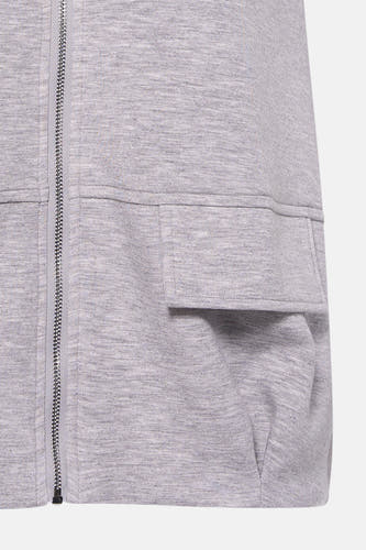 Gilet gris VERO MODA® avec une poche et une fermeture éclair argentée à l'avant.
