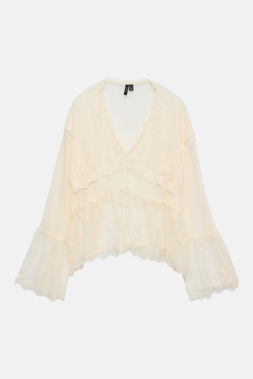 Blouse met lange mouwen - ecru