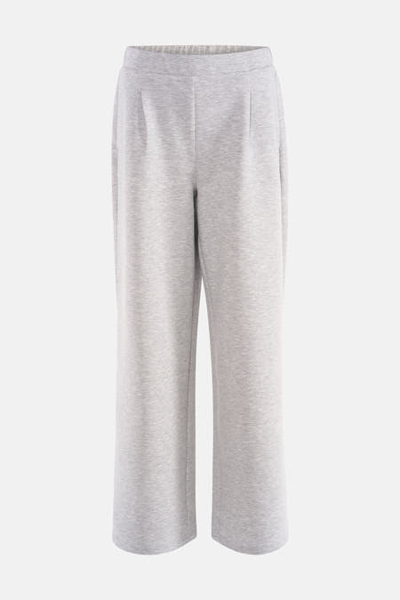 Grijze broek van VERO MODA, met wijde pijpen en een elastische tailleband.
