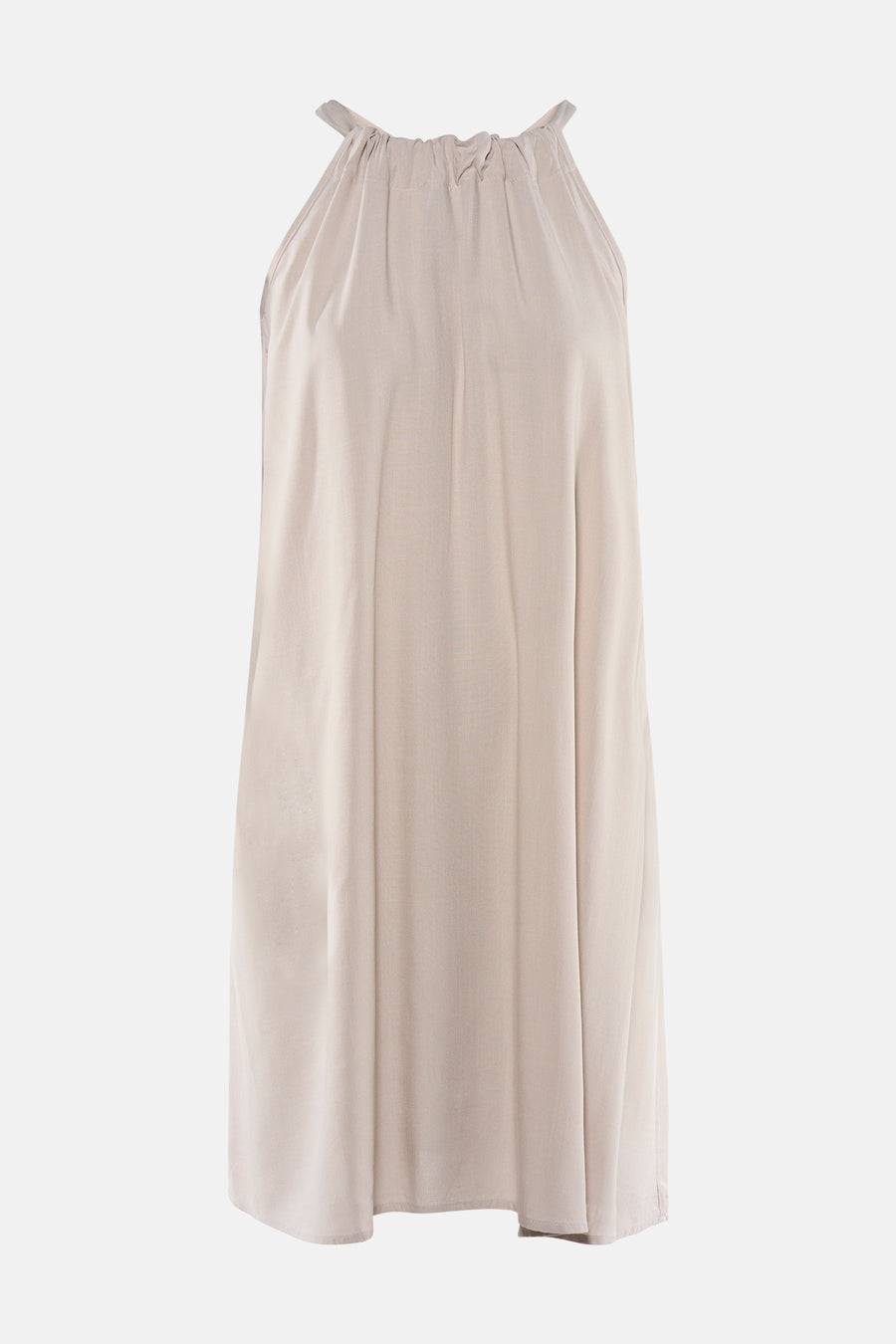 Robe sans manches beige de VERO MODA® avec col bénitier plissé et coupe décontractée.