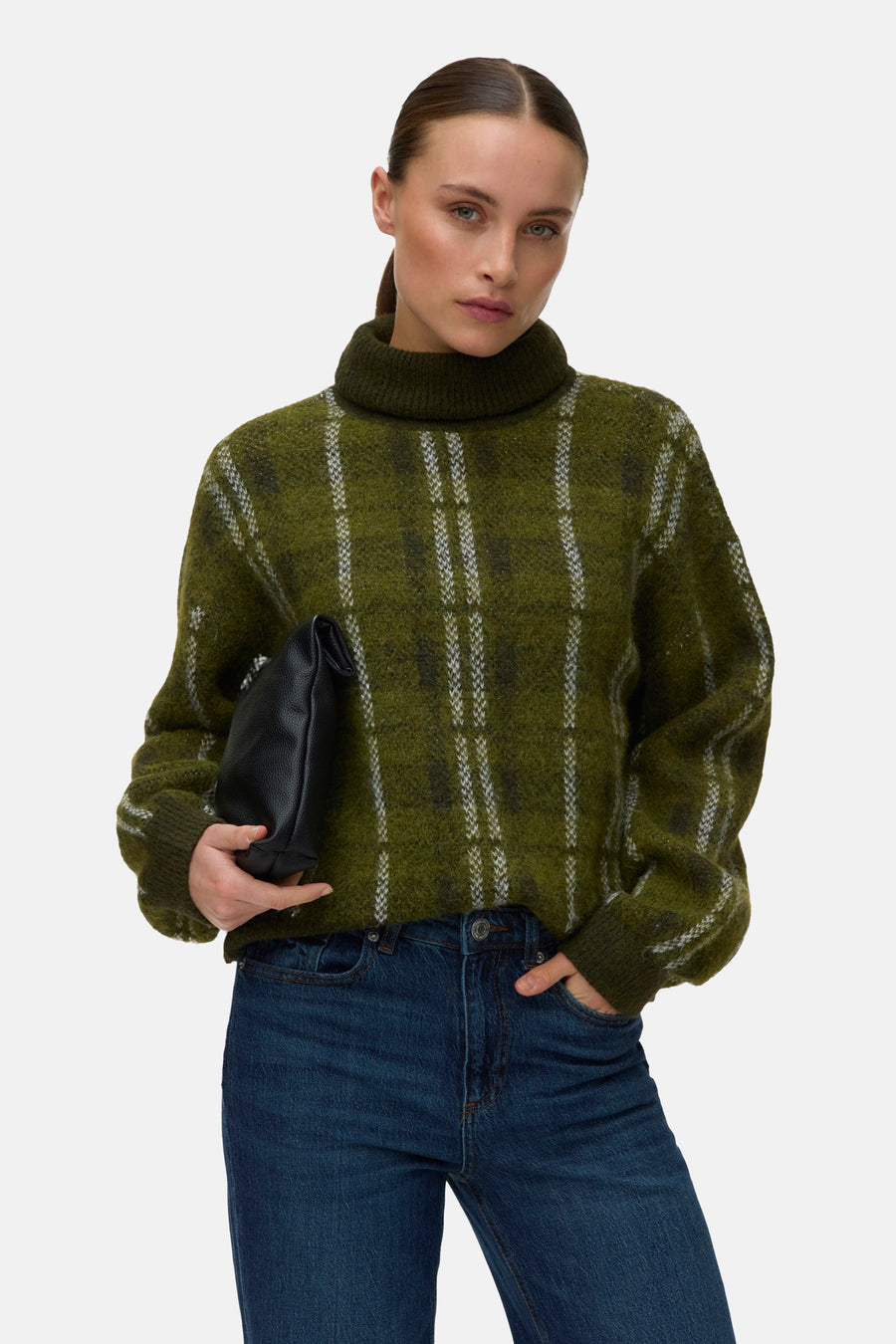 Pull met rolkraag - Groen