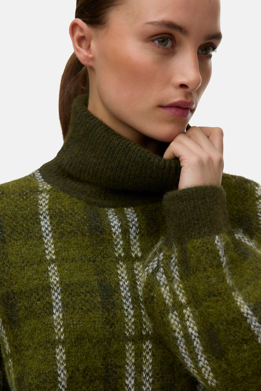 Pull met rolkraag - Groen